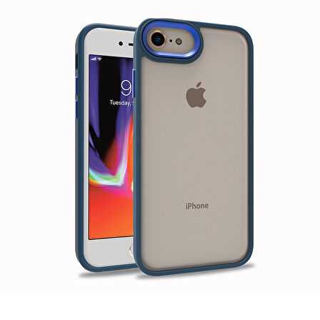 iPhone SE 2022 Uyumlu Zore Flora Kılıf-Mavi