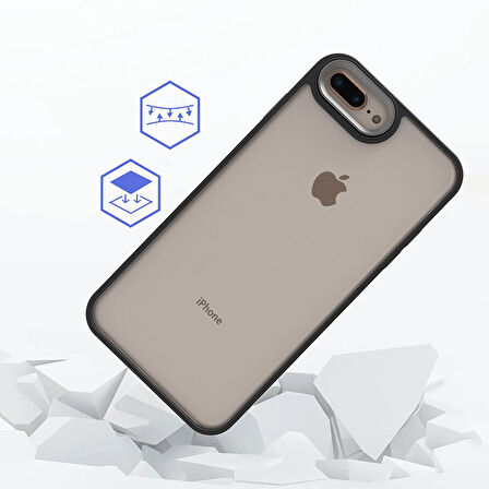 iPhone 8 Plus Uyumlu Zore Flora Kapak-Siyah