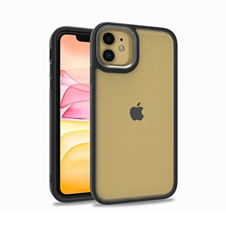 Apple iPhone 11 Kılıf Zore Flora Kapak-Siyah