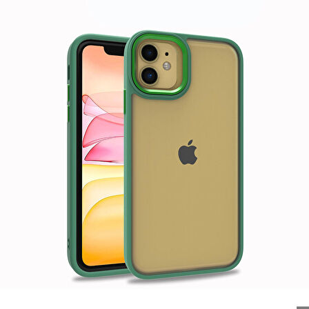 iPhone 11 Uyumlu Zore Flora Kapak-Yeşil