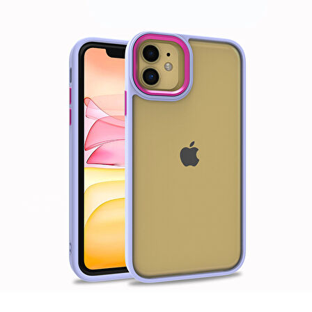 iPhone 12 Uyumlu Zore Flora Kılıf-Lila