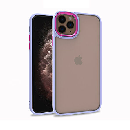 iPhone 12 Pro Uyumlu Zore Flora Kılıf-Lila