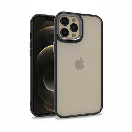 iPhone 12 Pro Max Uyumlu Zore Flora Kılıf-Siyah