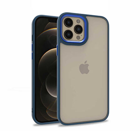 iPhone 12 Pro Max Uyumlu Zore Flora Kılıf-Mavi