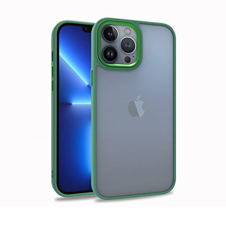 iPhone 13 Pro Max Uyumlu Zore Flora Kılıf-Yeşil
