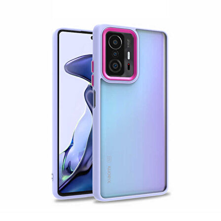 Xiaomi Mi 11T 5G Kılıf Zore Flora Kapak-Lila