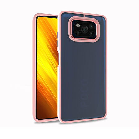 Xiaomi Poco X3 Kılıf Zore Flora Kapak-Rose Gold