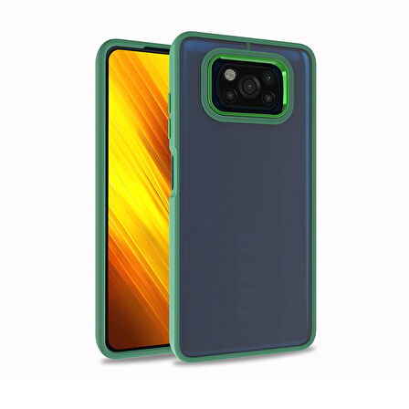 Xiaomi Poco X3 Kılıf Zore Flora Kapak-Yeşil