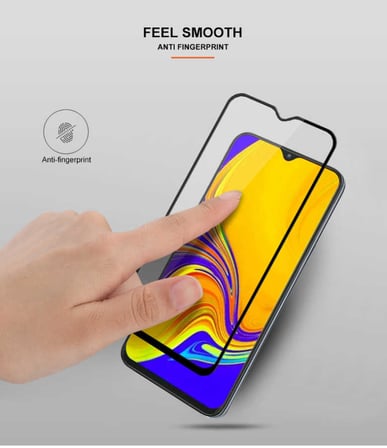 Huawei P30 Lite MKST Kenarları Kırılmaya Dayanıklı Cam Ekran Koruyucu - Siyah