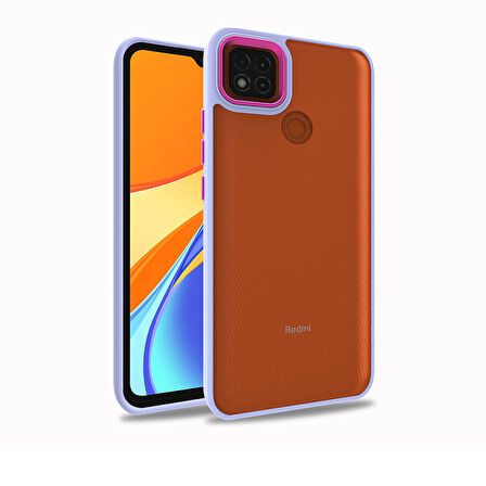Xiaomi Redmi 9C Kılıf Zore Flora Kapak-Lila