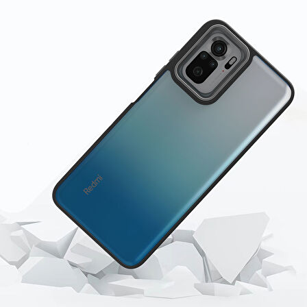 Xiaomi Redmi Note 10 Kılıf Zore Flora Kapak-Siyah