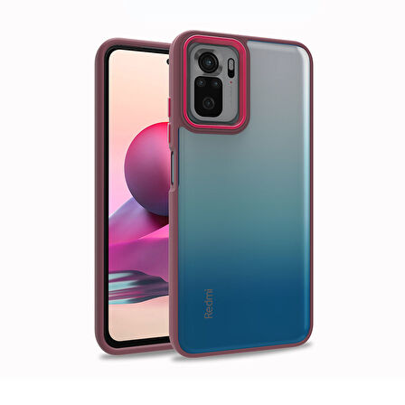 Xiaomi Redmi Note 10 Kılıf Zore Flora Kapak-Kırmızı