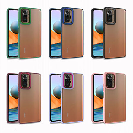 Xiaomi Redmi Note 10 Pro Kılıf Zore Flora Kapak-Mavi