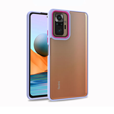 Xiaomi Redmi Note 10 Pro Kılıf Zore Flora Kapak-Lila