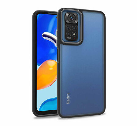 Xiaomi Redmi Note 11 Global Kılıf Zore Flora Kapak-Siyah