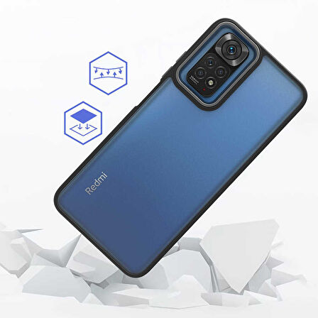 Xiaomi Redmi Note 11 Global Kılıf Zore Flora Kapak-Siyah