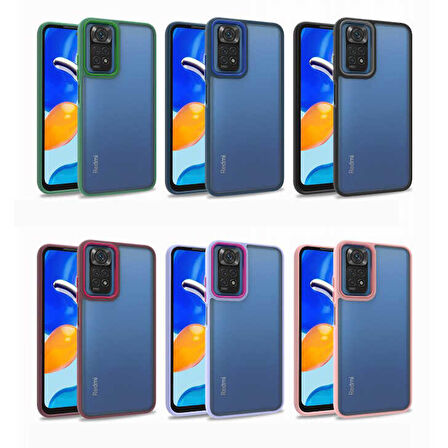 Xiaomi Redmi Note 11S Global Kılıf Zore Flora Kapak-Mavi