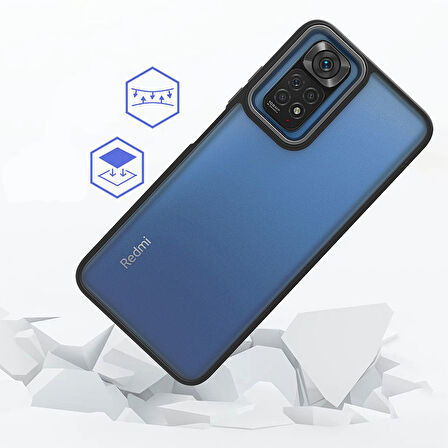 Xiaomi Redmi Note 11 Pro 5G Kılıf Zore Flora Kapak-Siyah