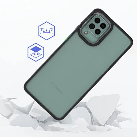 Galaxy A22 4G Uyumlu Zore Flora Kapak-Mavi