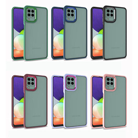 Galaxy A22 4G Uyumlu Zore Flora Kapak-Kırmızı