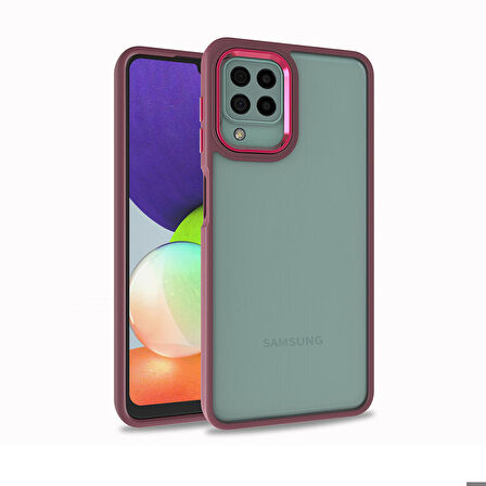 Galaxy M22 Uyumlu Zore Flora Kapak-Kırmızı