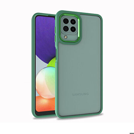 Galaxy A22 4G Uyumlu Zore Flora Kapak-Yeşil