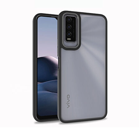 Vivo Y11S Kılıf Zore Flora Kapak-Siyah