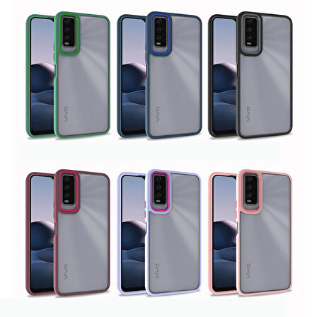 Vivo Y20S Kılıf Zore Flora Kapak-Mavi