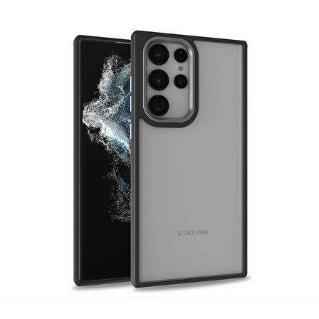 Galaxy S22 Ultra Uyumlu Zore Flora Kılıf-Siyah