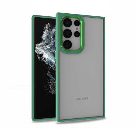 Galaxy S22 Ultra Uyumlu Zore Flora Kılıf-Yeşil