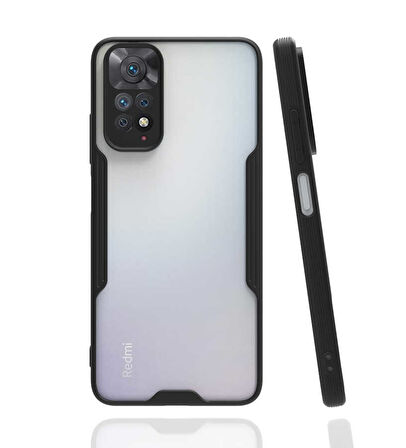 Xiaomi Redmi Note 11 Global Kılıf Zore Parfe Kapak-Siyah