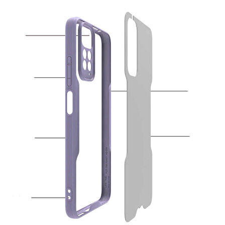 Xiaomi Redmi Note 11 Global Kılıf Zore Parfe Kapak-Siyah