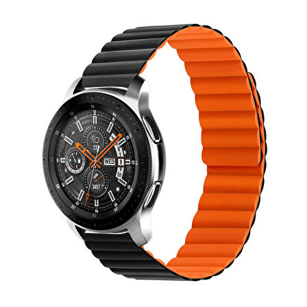 Galaxy Watch Active 2 40mm Uyumlu KRD-52 Zore Kordon-Siyah-Turuncu