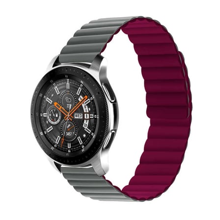 Galaxy Watch 42mm Uyumlu KRD-52 Zore Kordon-Gri-Kırmızı