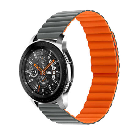 Galaxy Watch Active 2 40mm Uyumlu KRD-52 Zore Kordon-Gri-Sarı