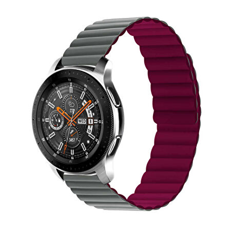 Galaxy Watch 46mm Uyumlu KRD-52 Zore Kordon-Siyah-Sarı