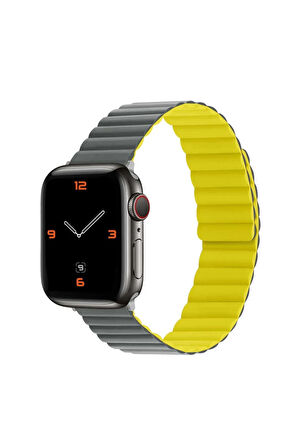 Apple Watch 40mm Uyumlu Krd-52 Kordon Gri-turuncu