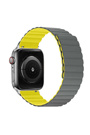 Apple Watch 40mm Uyumlu Krd-52 Kordon Gri-turuncu