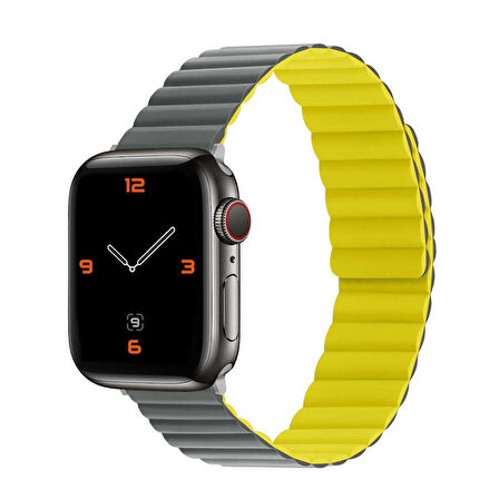 ​​​Apple Watch Ultra 49mm Uyumlu KRD-52 Çift Renk Dizayn Mıknatıslı Kordon