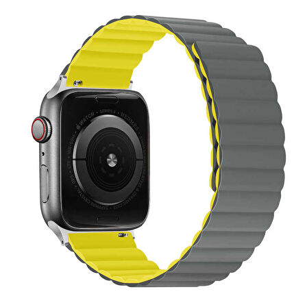 ​​​Apple Watch Ultra 49mm Uyumlu KRD-52 Çift Renk Dizayn Mıknatıslı Kordon