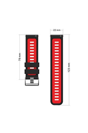 Gear S3 Krd-55 Uyumlu Kordon Yeşil-siyah