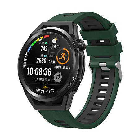 Galaxy Watch 46mm KRD-55 Uyumlu Zore Kordon-Yeşil-Siyah