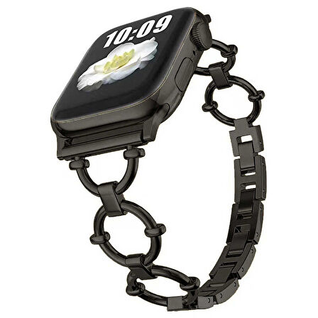 ​​​Watch 7 41mm Uyumlu KRD-56 Metal Zore Kordon-Siyah