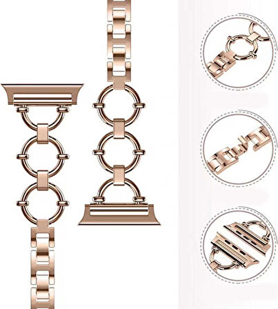 ​​​Watch 7 41mm Uyumlu KRD-56 Metal Zore Kordon-Siyah