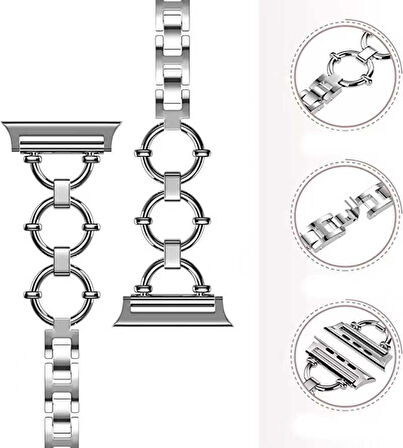 ​​​Watch 7 41mm Uyumlu KRD-56 Metal Zore Kordon-Siyah