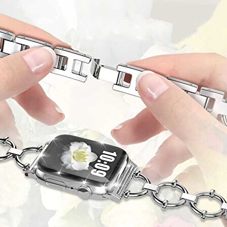 ​​​Watch Ultra 49mm Kordon Uyumlu KRD-56 Metal Strap Kayış CLO- Siyah