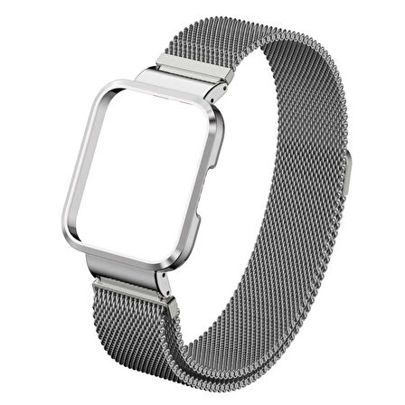 Xiaomi Redmi Watch (Mi Watch Lite) Uyumlu KRD-58 Metal Zore Kordon-Kırmızı
