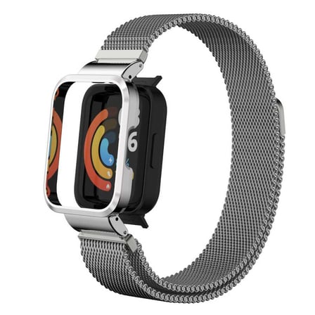 Xiaomi Redmi Watch (Mi Watch Lite) Uyumlu KRD-58 Metal NRTK Kordon-Siyah