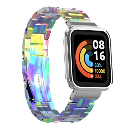 Xiaomi Redmi Watch (Mi Watch Lite) Uyumlu KRD-60 Metal Zore Kordon-Gold