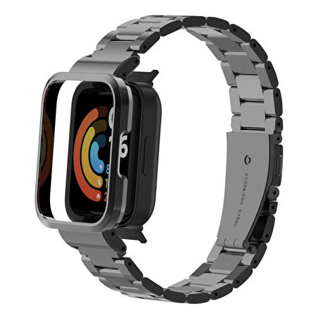 Xiaomi Redmi Watch (Mi Watch Lite) Uyumlu KRD-60 Metal Zore Kordon-Gold